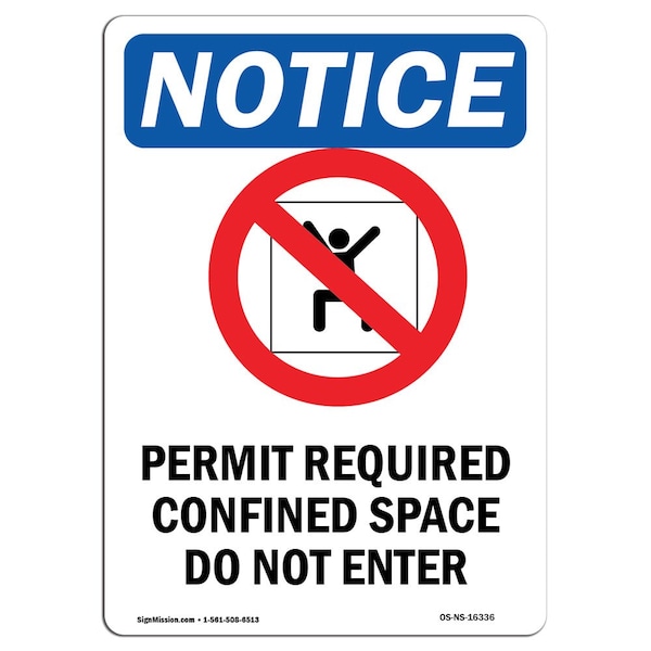OSHA, Permit Required, 5in X 3.5in, 10PK, 3.5" W, 5" H, Portrait, PK10, OS-NS-D-35-V-16336-10PK
